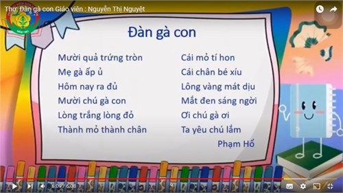 Thơ   Đàn Gà con  - Giáo viên: Nguyễn Thị Nguyệt